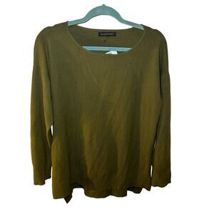 Banana Republic Long Sleeves Medium Pullover Sweater Army‎ Green Scoop Neck